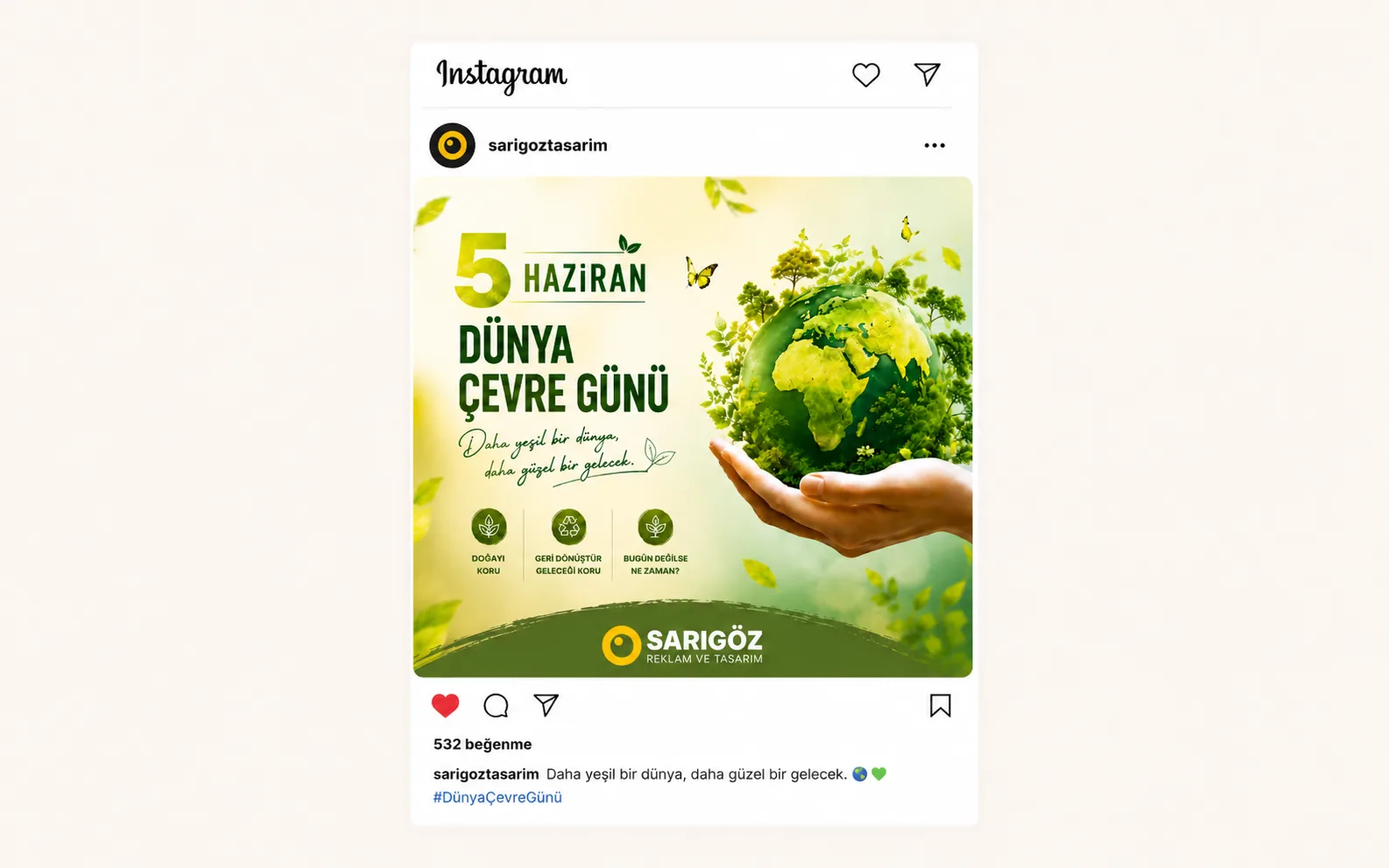 Instagram gönderisi tasarımı örneği